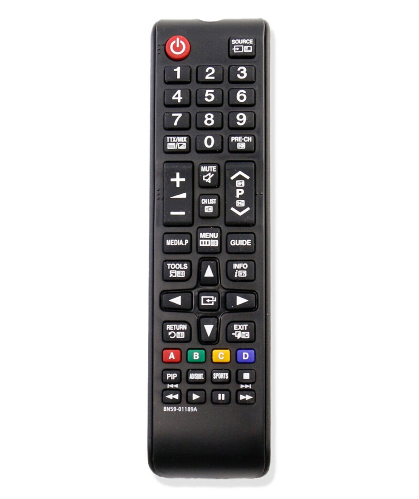 pilot do telewizora z widocznymi przyciskami