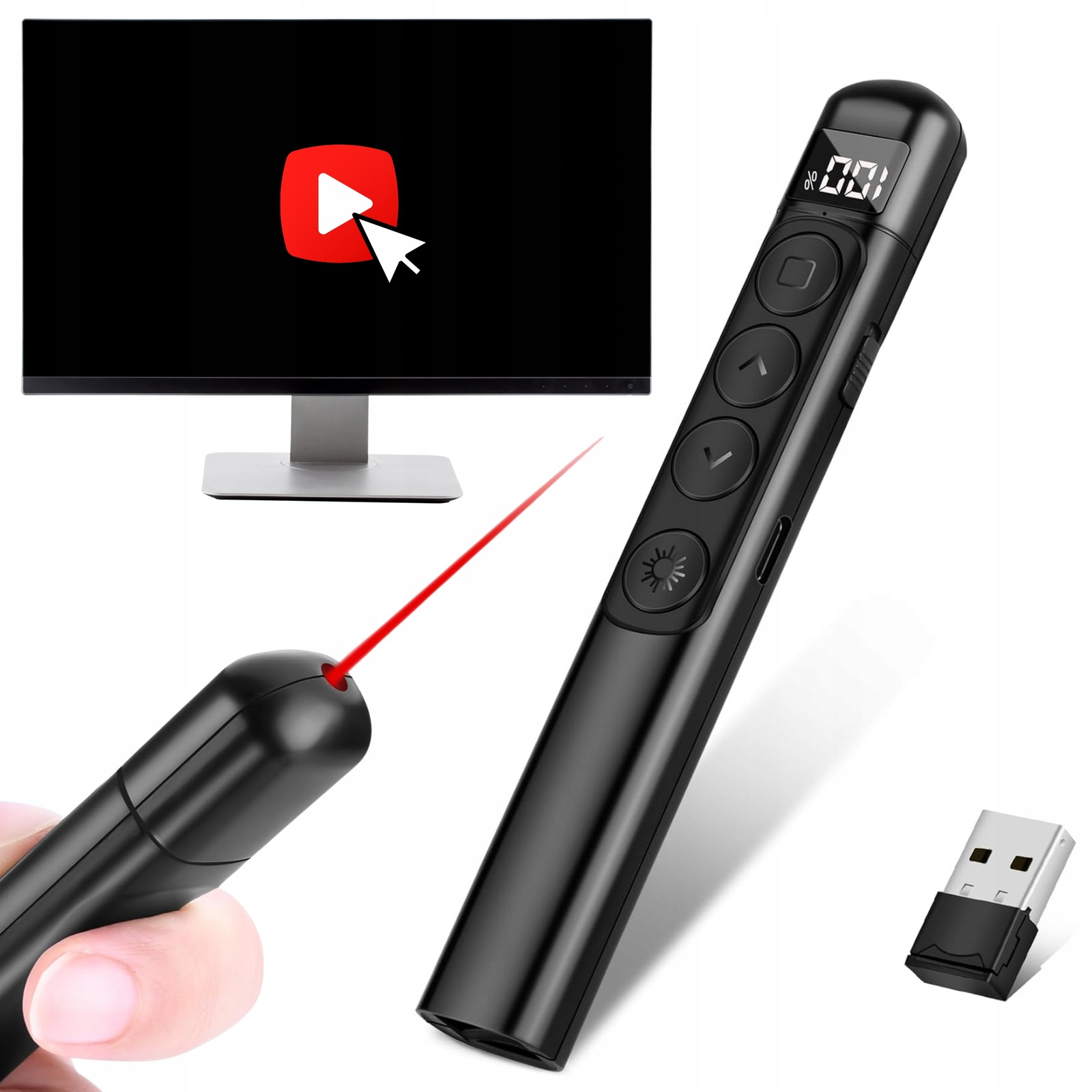 Pilot prezentacyjny z odbiornikiem USB i przyciskami sterowania
