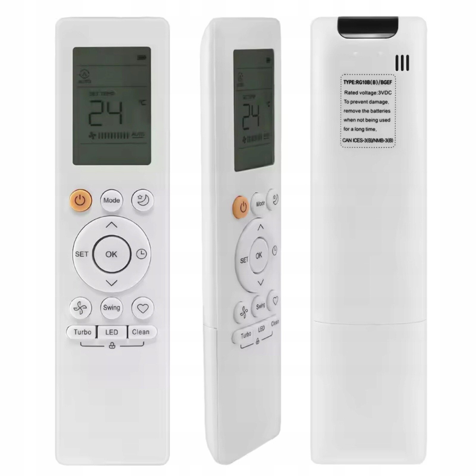 Pilot do klimatyzacji Midea RG10B pokazany z dwóch stron