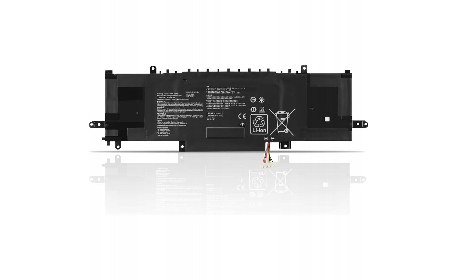 Sprawna bateria do laptopa Asus C31N1841 z widocznym kształtem i mocowaniami