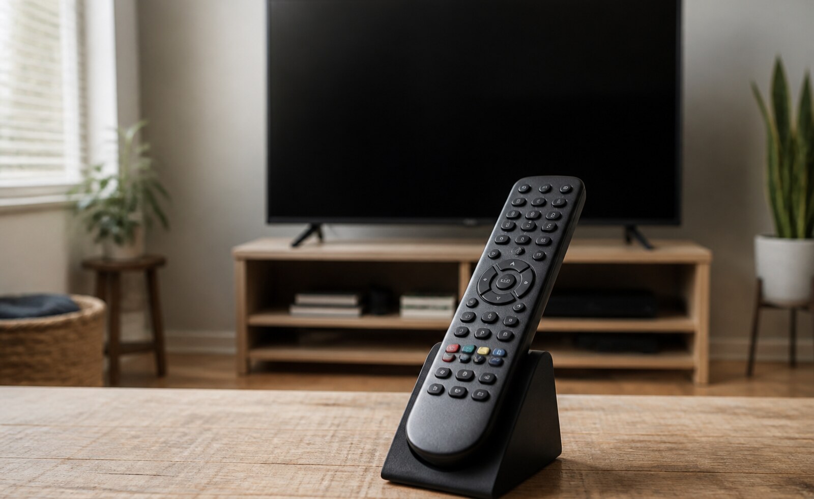 Pilot uniwersalny skierowany w stronę telewizora podczas programowania