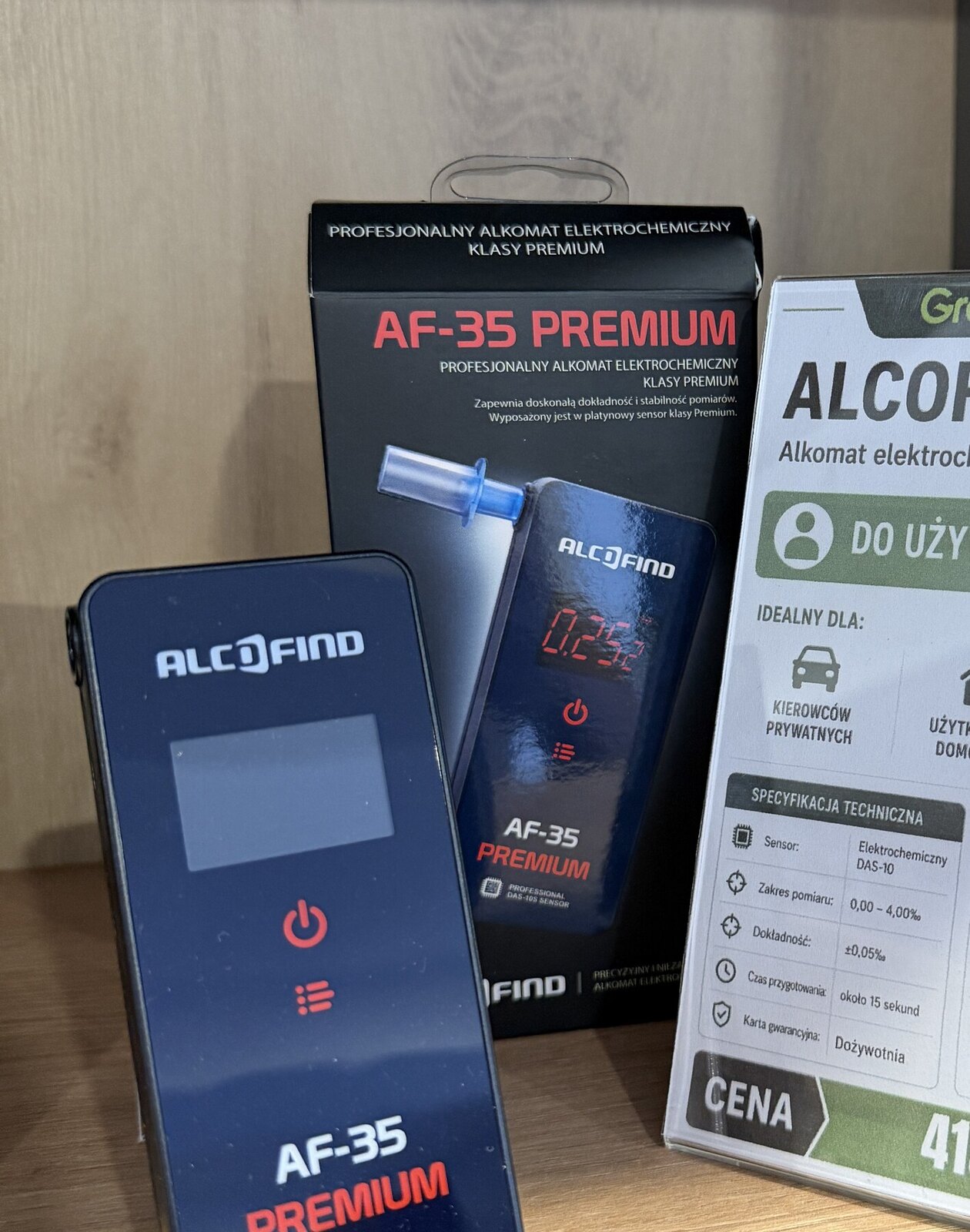 Alkomat AlcoFind AF-35 Premium na ekspozycji Greenwaze